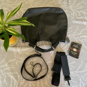 Ladies black genuine leather handbag